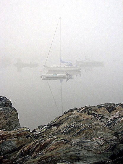 Sailboat in Fog